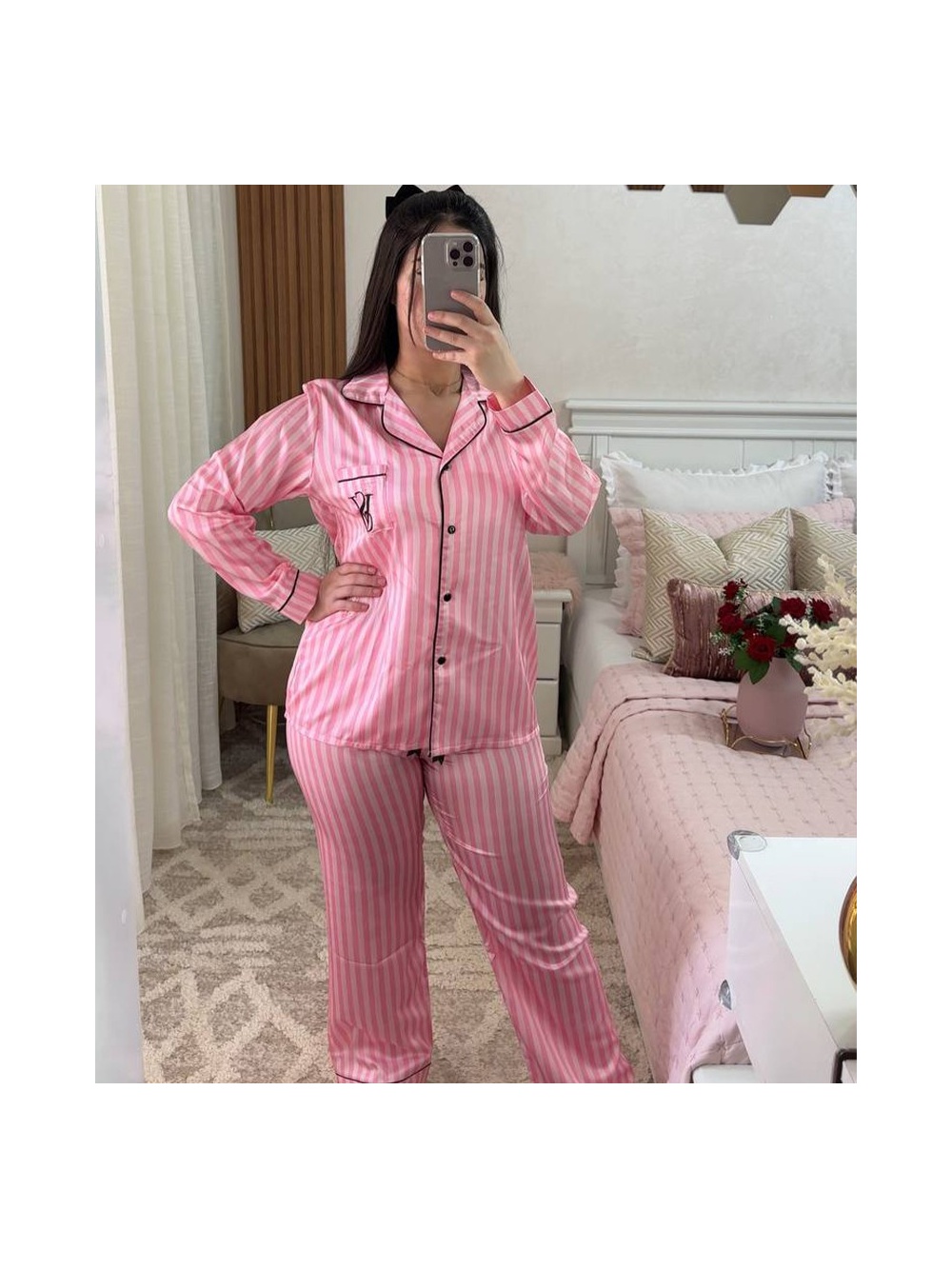 Ensemble Pyjama Long En Satin Victoria's Secret